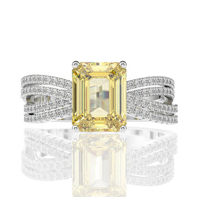 Anillo Viora Solis | Plata 925 con piedra amarilla de lujo de 5 quilates