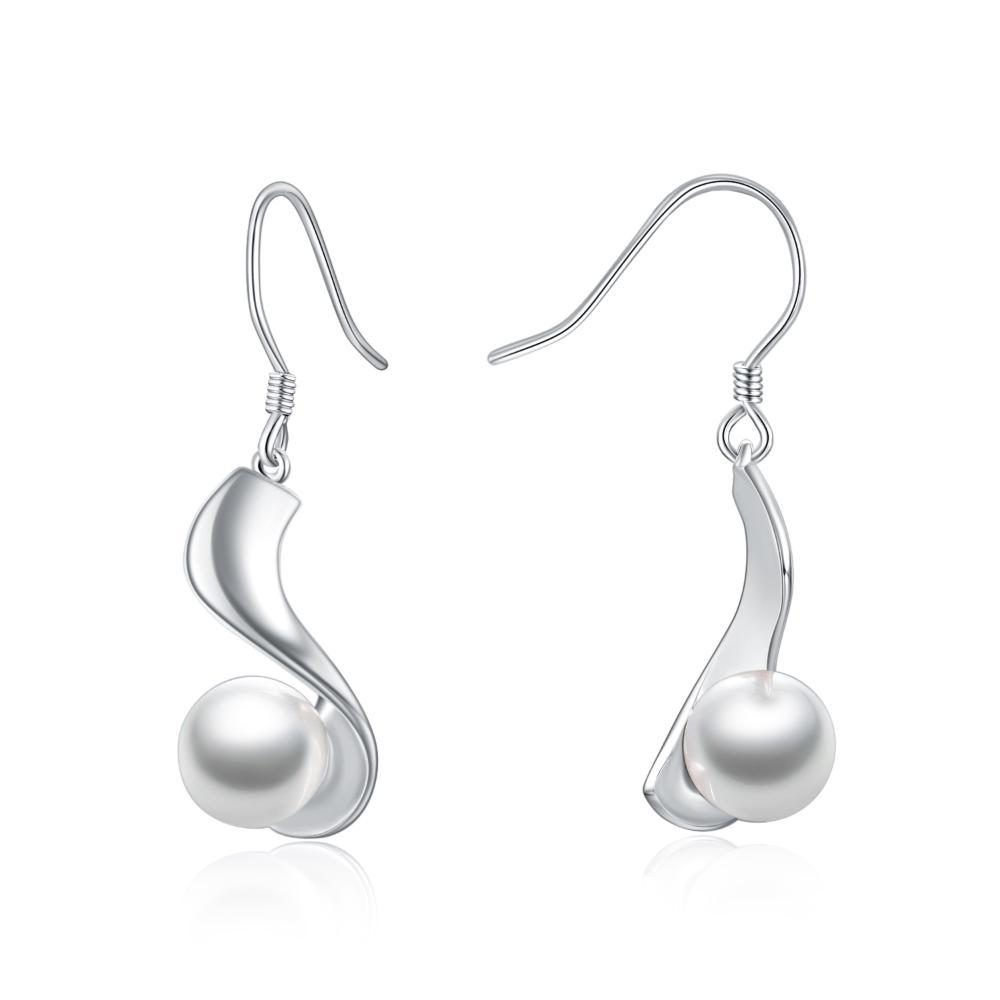 Pendientes Viora Perla | Plata 925 con perla de 8 mm y baño de oro blanco