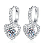 Brincos Viora Heart Cross | Prata 925 e Moissanite