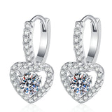 Brincos Viora Heart Cross | Prata 925 e Moissanite