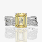 Anel Viora Solis | Prata 925 com Pedra Amarela Luxo 5ct