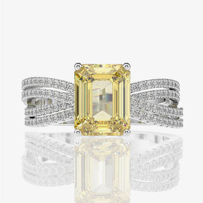 Anillo Viora Solis | Plata 925 con piedra amarilla de lujo de 5 quilates