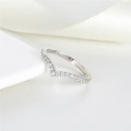 Anel Viora V-shaped | Prata 925 com Diamante Eco-friendly