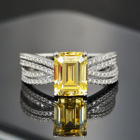 Anillo Viora Solis | Plata 925 con piedra amarilla de lujo de 5 quilates