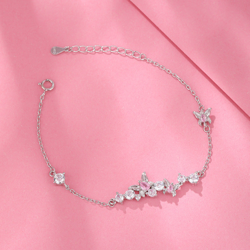 Pulseira Viora Butterfly | Prata 925 com Diamante Eco-friendly