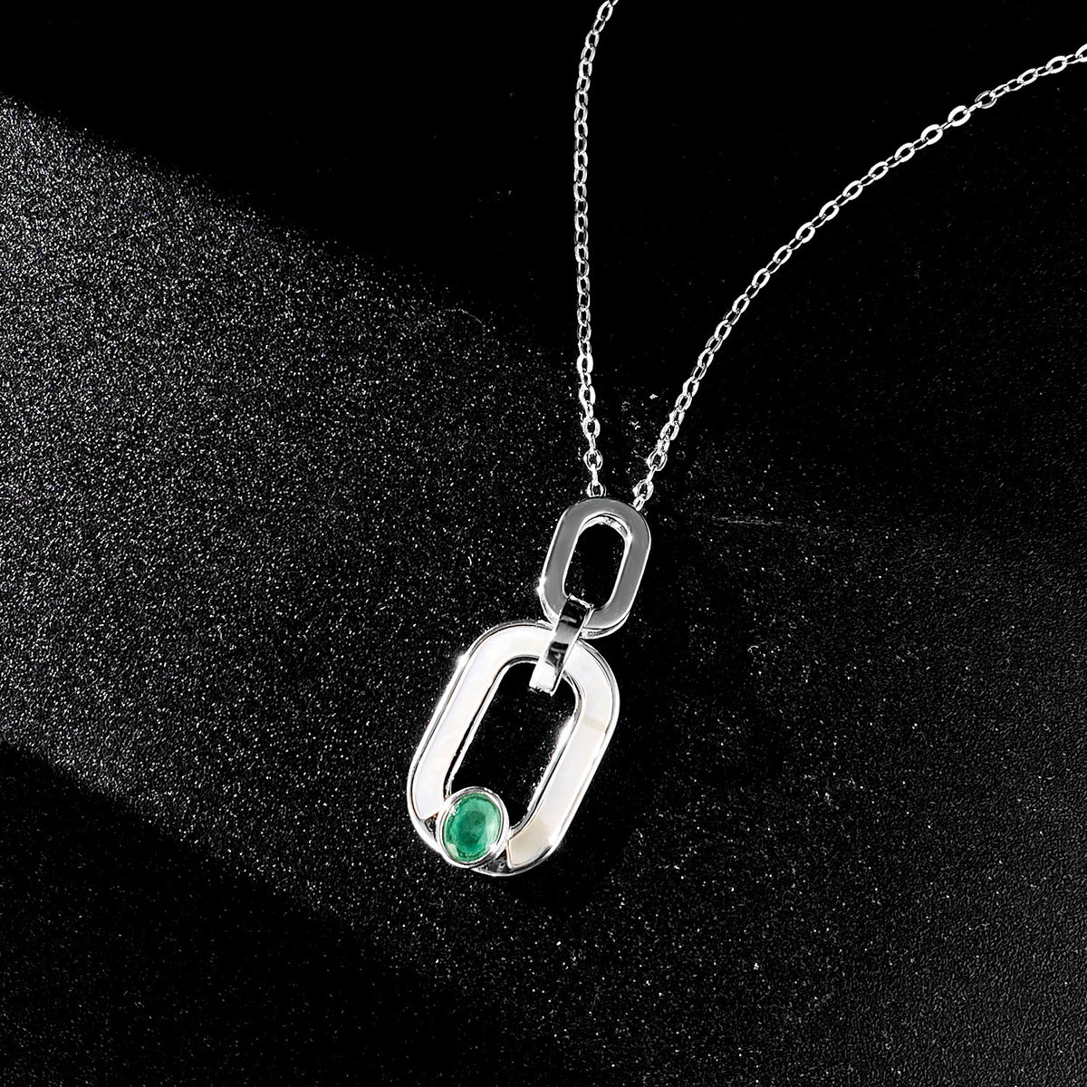 Viora Emerald Necklace | 925 Silver 