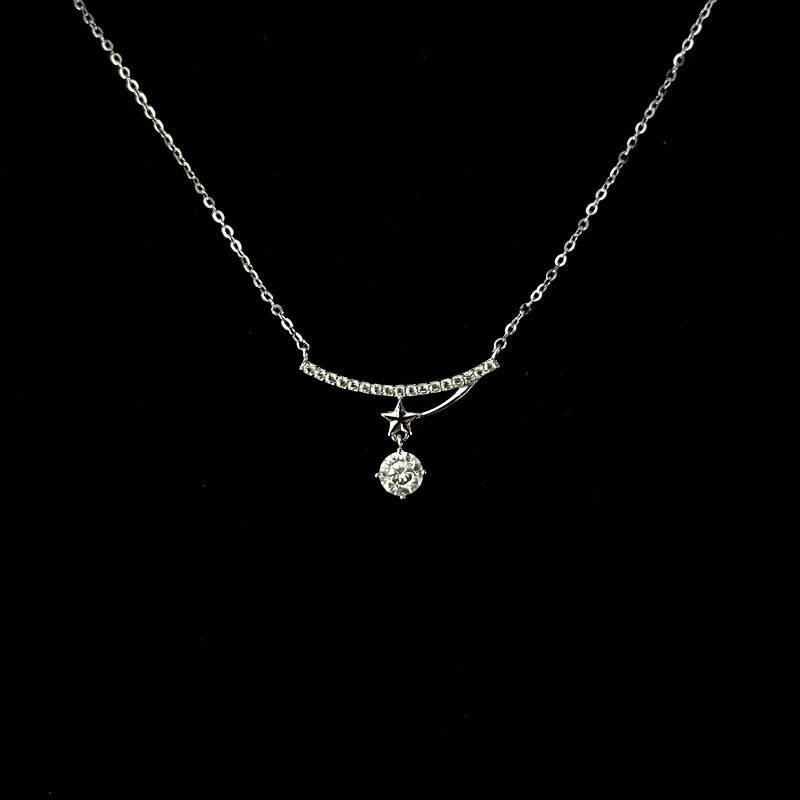 Collar Viora Meteor | Plata 925 con colgante de gota de agua y diamante ecológico