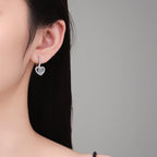 Brincos Viora Heart Cross | Prata 925 e Moissanite