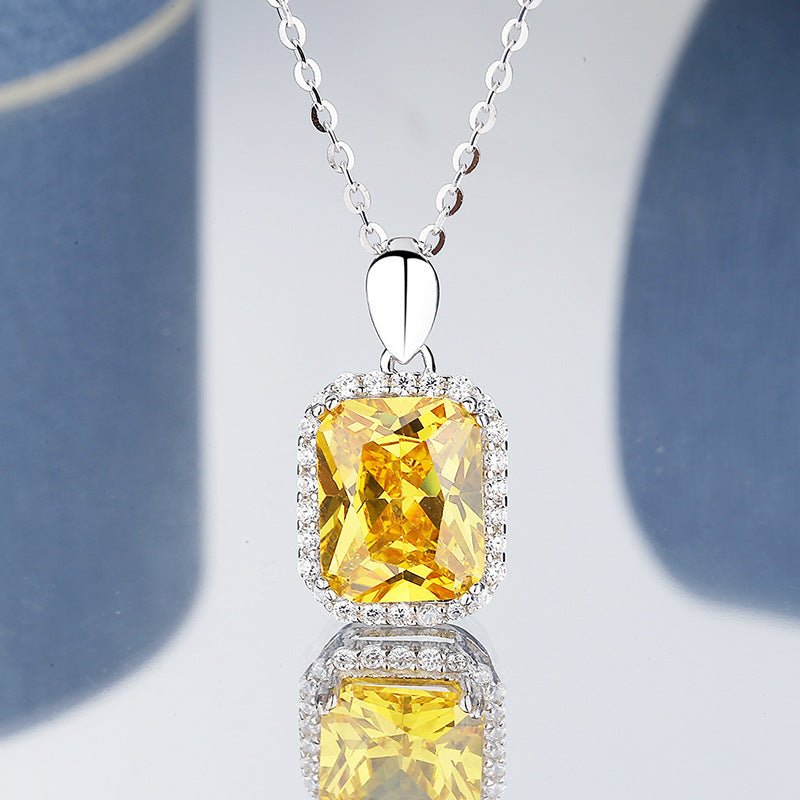 Conjunto Princess Square Viora | Colar e Brincos em Prata 925