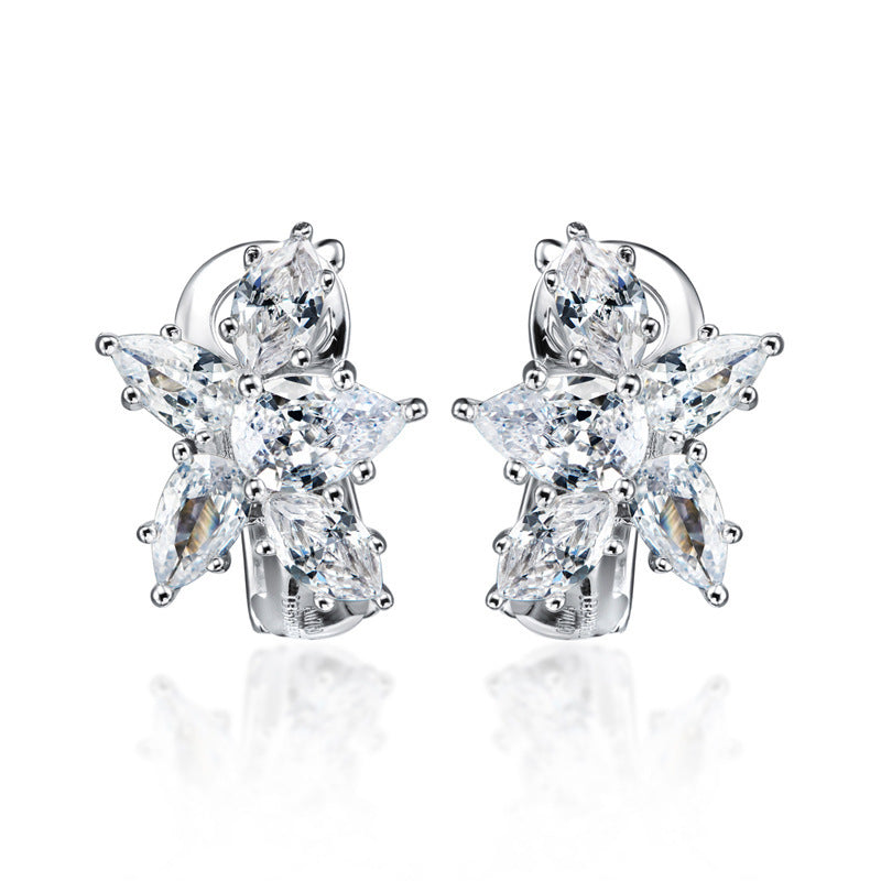 Pendientes Viora con brocado floral | Plata 925
