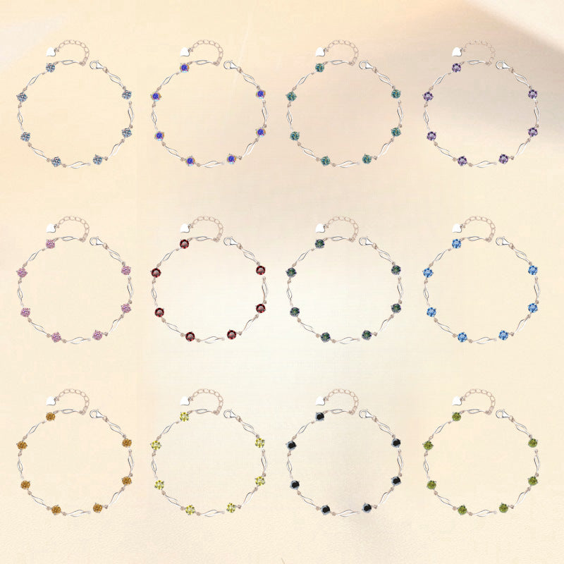 Pulseira Viora Prisma | Prata 925 com Pedras Coloridas