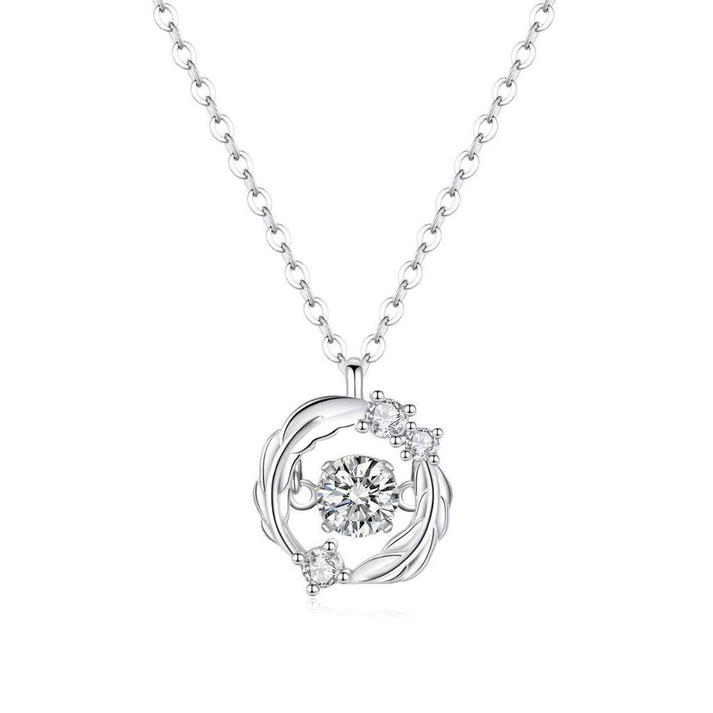 Colar Viora Feather | Prata 925 com Diamantes Eco-friendly
