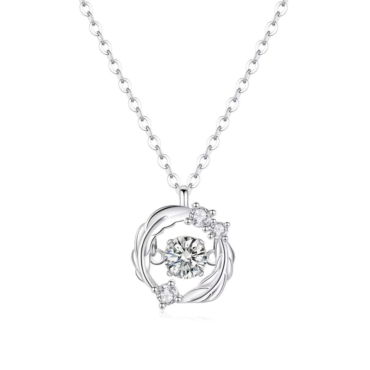 Collar de plumas Viora | Plata 925 con diamantes ecológicos