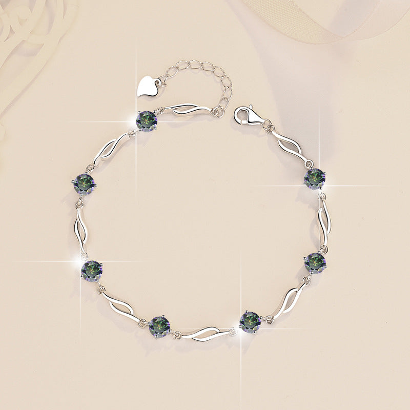 Pulseira Viora Prisma | Prata 925 com Pedras Coloridas