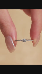 Anel Viora Elegance | Prata 925 com Diamante Eco-friendly
