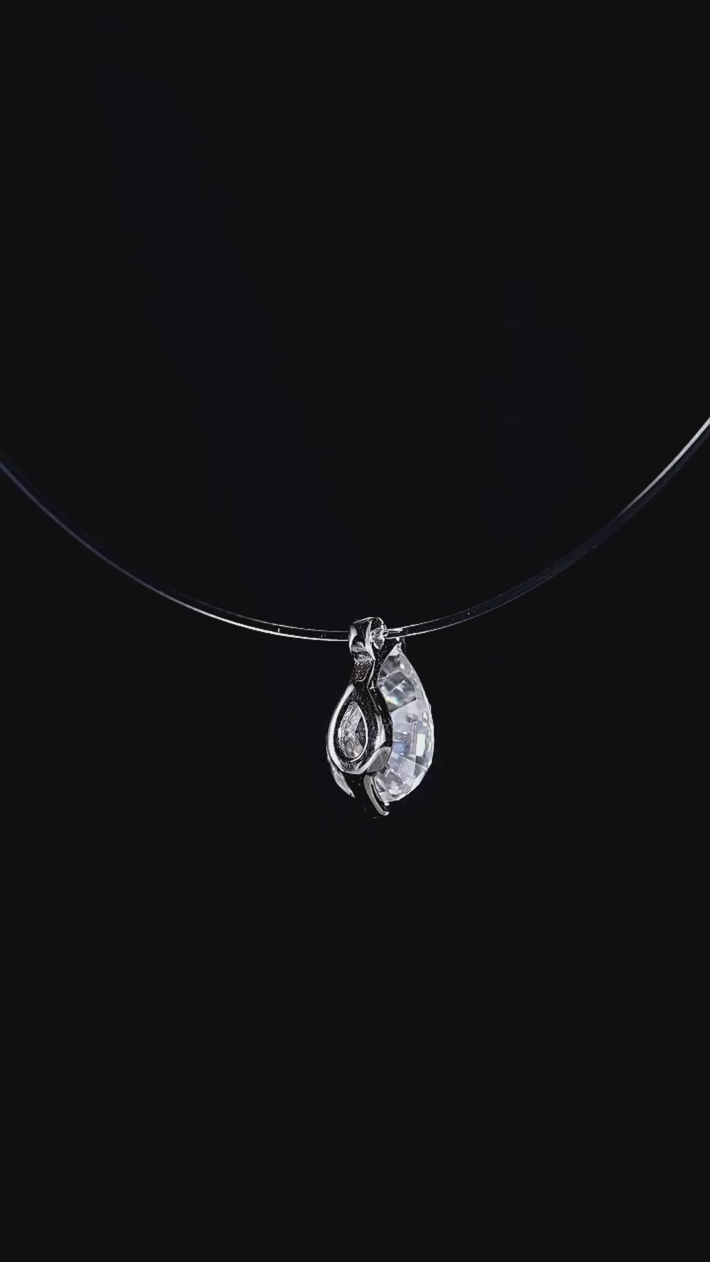 Colar Viora Invisível | Prata 925 com Diamante Eco-friendly