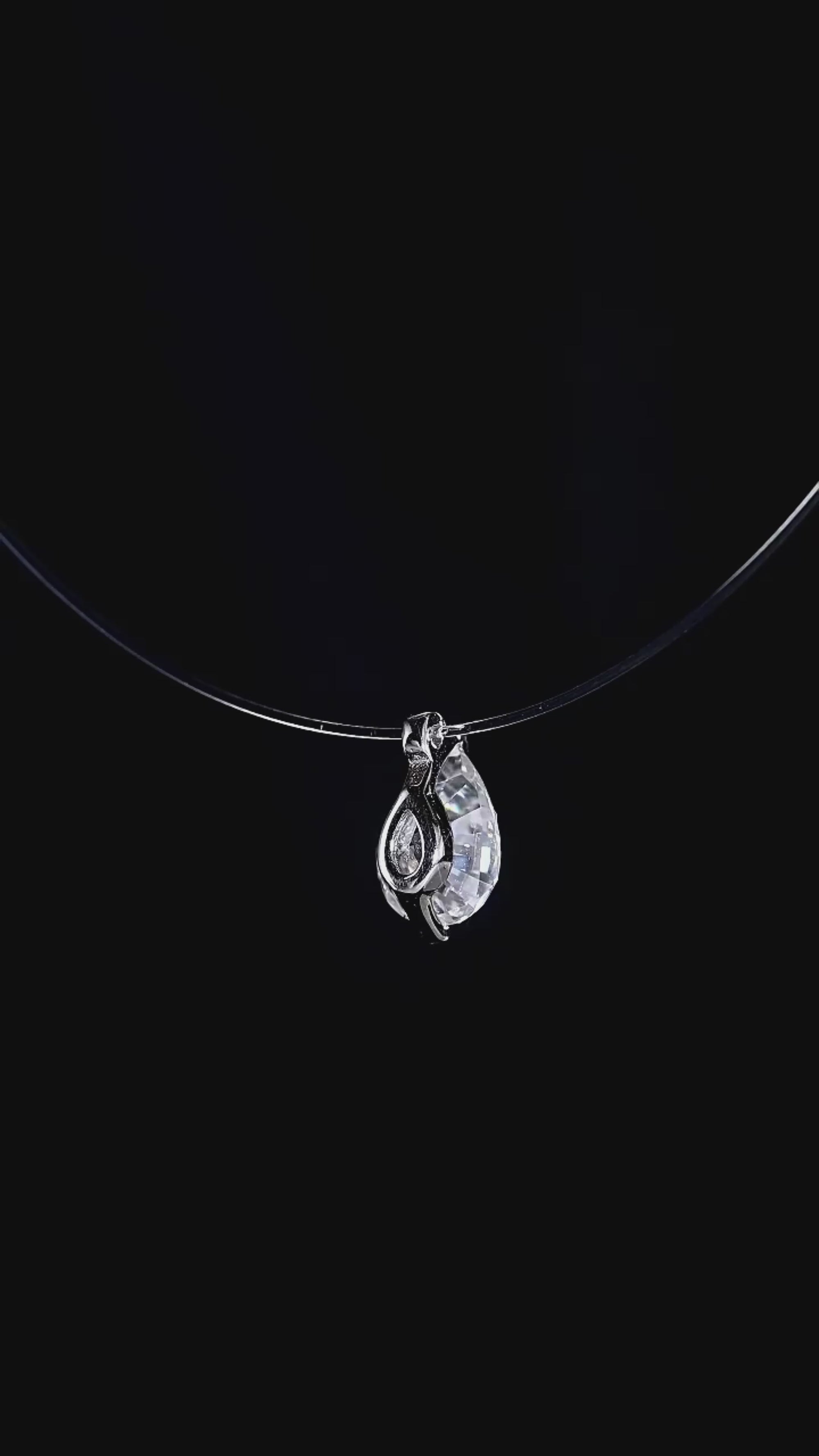 Colar Viora Invisível | Prata 925 com Diamante Eco-friendly