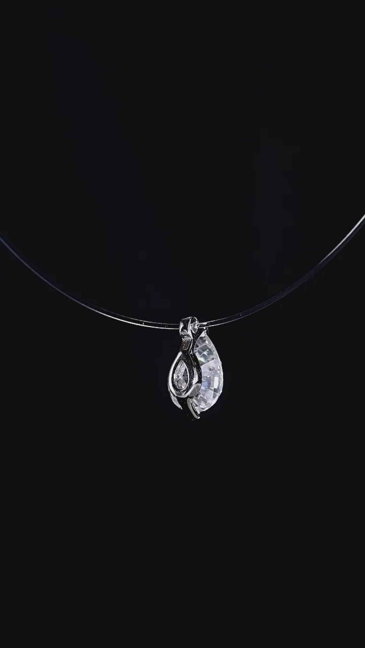 Collar Viora Invisible | Plata 925 con Diamante Ecológico