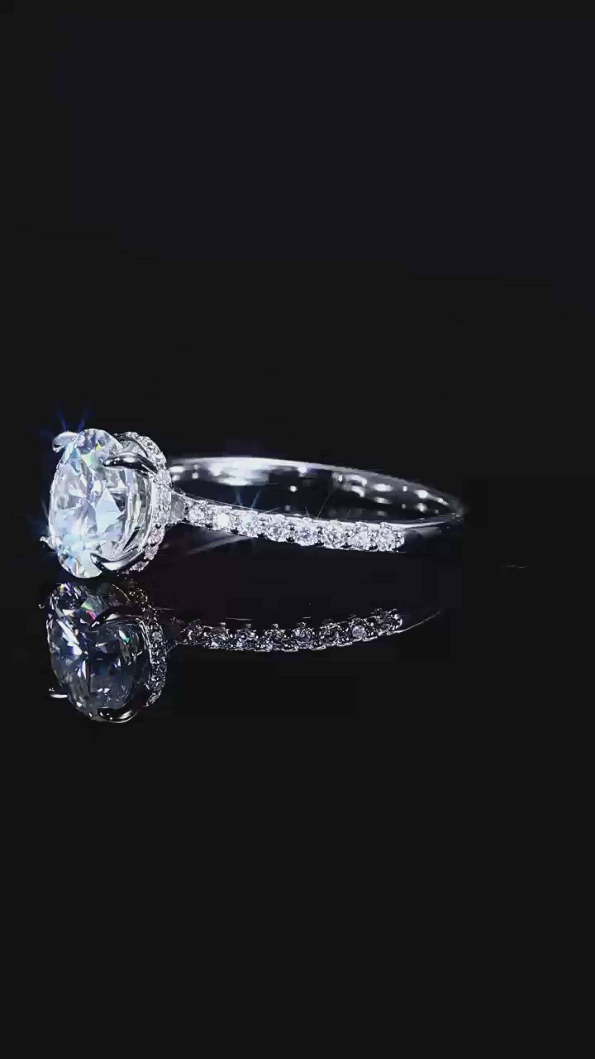 Anillo Viora en forma de huevo | Plata 925 con diamante ecológico